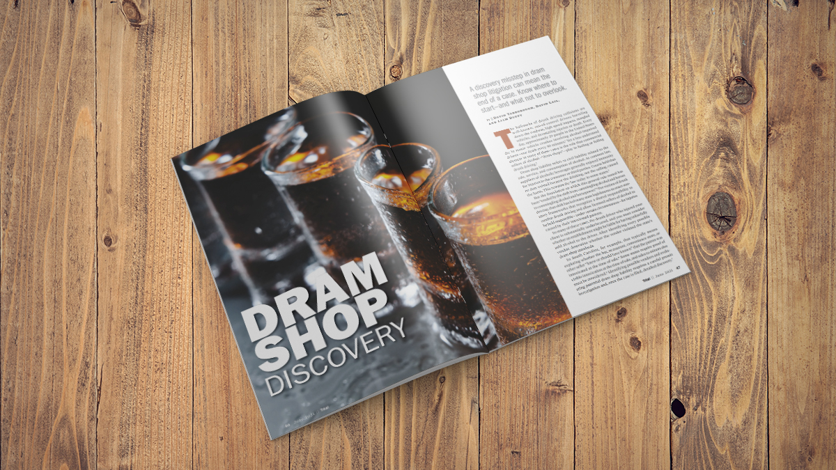 Magazine open to a dram shop discovery article